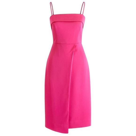 J. Crew Pink Satin Dress Fold Over Sleeveless Maxi Size 8 🔥 - Picture 1 of 12